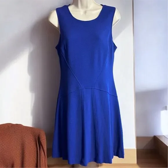 Trina Turk Women's Size 8 Blue Sleeveless A-Line Knee Length Dress - Picture 7 of 11